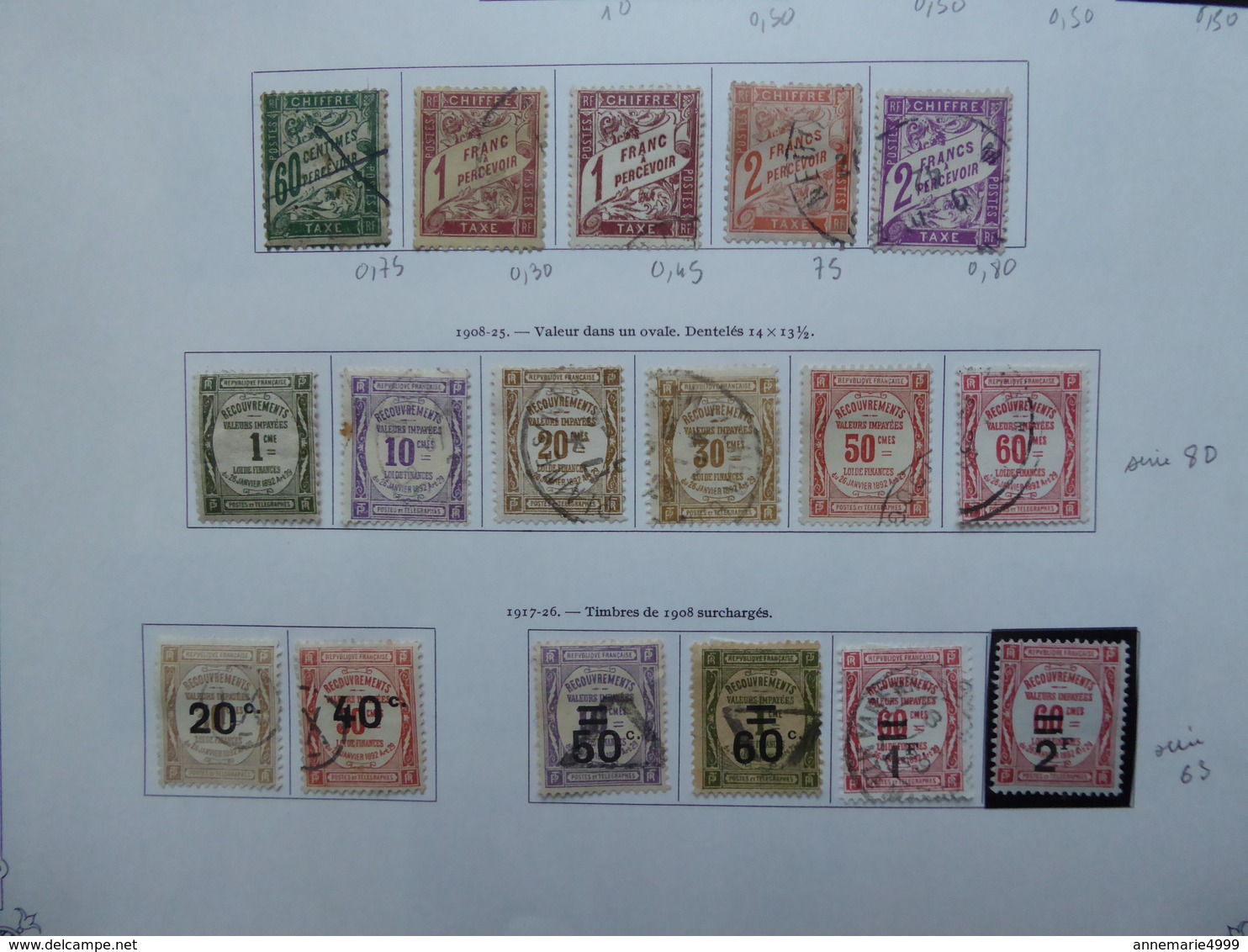 FRANCE Timbres Taxe Très Bel Ensemble Entre Les Numéros 28 Et 100 Cote Plus De 500 € - 1859-1959 Oblitérés