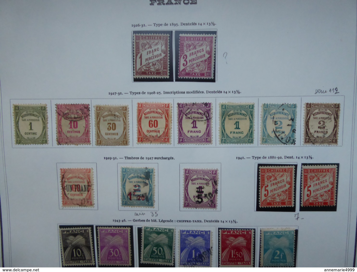 FRANCE Timbres Taxe Très Bel Ensemble Entre Les Numéros 28 Et 100 Cote Plus De 500 € - 1859-1959 Oblitérés