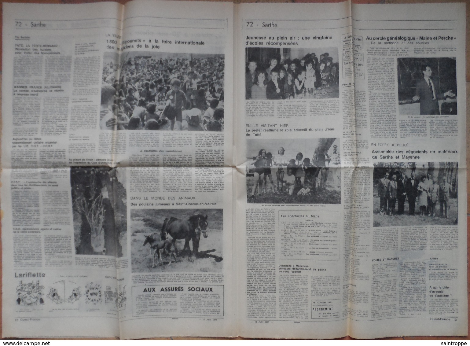 24 H Du Mans 1975.Lot De 10 Pages De Différents Journaux. - 1950 à Nos Jours