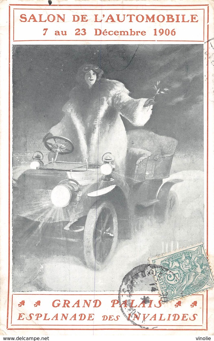 PIE-Z-JMT4-19-6501 : PUBLICITE SALON AUTOMOBILE GRAND PALAIS 7 AU 23 DECEMBRE 1906. - Passenger Cars