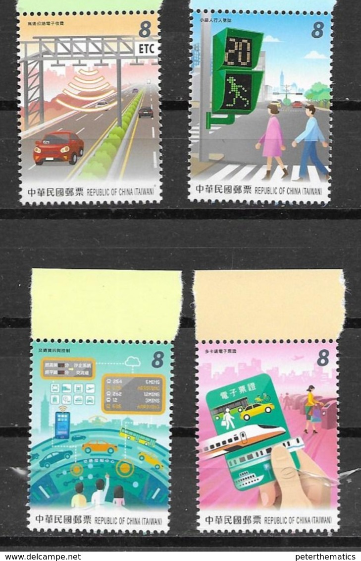 TAIWAN, 2019, MNH, INTELLIGENT TRANSPORT, CARS, TRAINS, PEDESTRIANS, 4v - Treinen