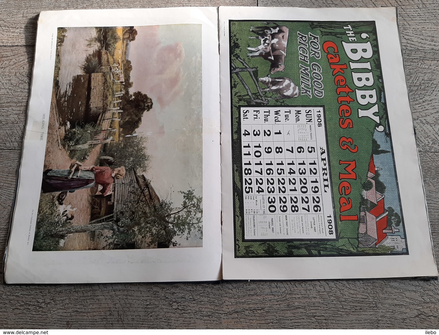 Calendrier 1908 Bibby And Sons Liverpool Calendar Farm Ferme Animals Animaux - Groot Formaat: 1901-20