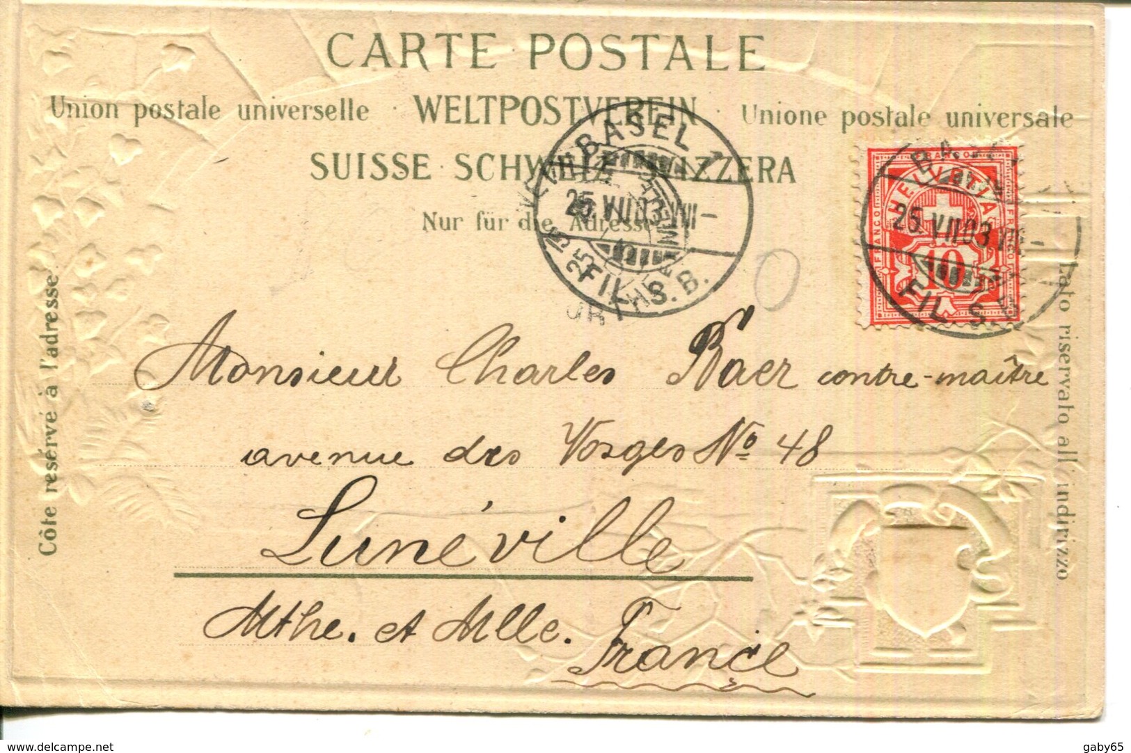 C.P.A.SUISSE.BÂLE.MÜNSTER MIT PFALTZ.CARTE GAUFRÉ. - Bâle