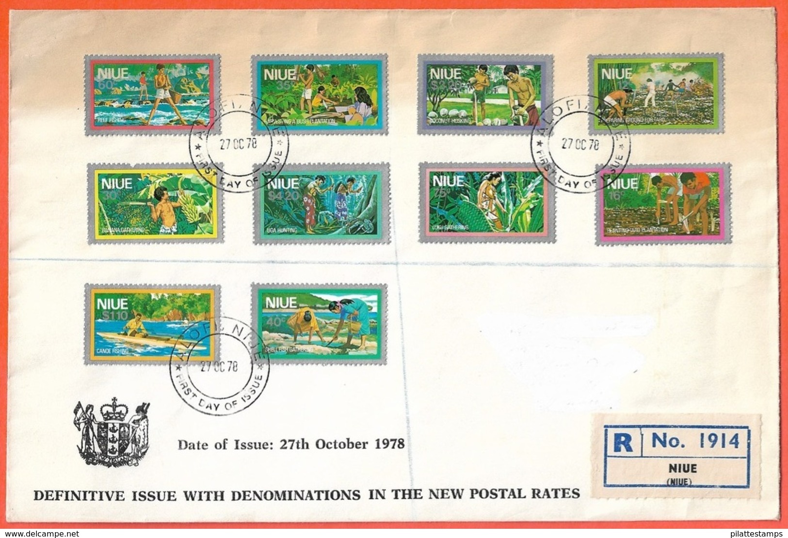 NIUE LETTRE FDC RECOMMANDEE DE 1978 DE ALOFI - Niue