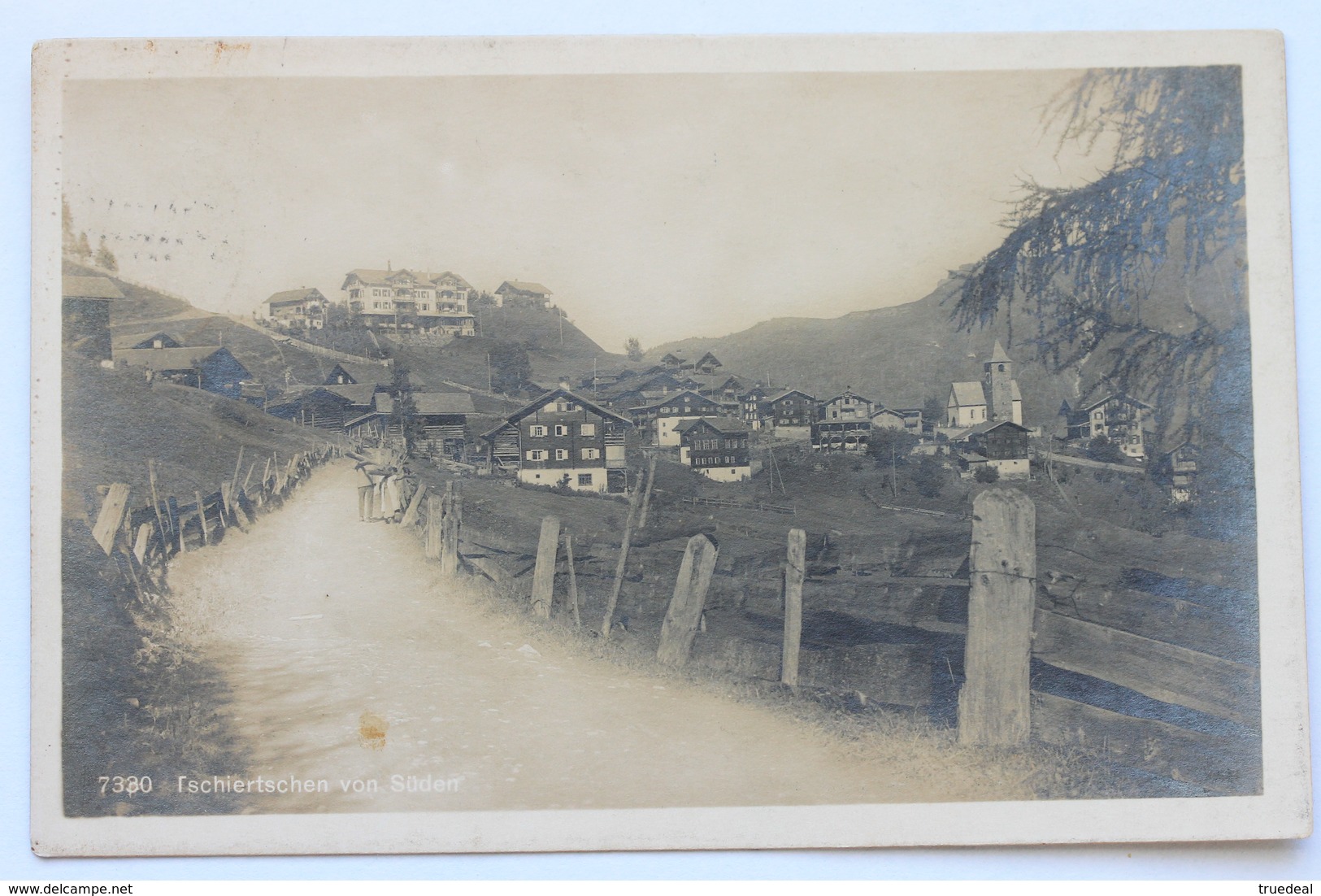 Tschiertschen Von Süden, Schweiz Svizzera Suisse Switzerland, 1925, Real Photo Postcard (RPPC) - Tschiertschen