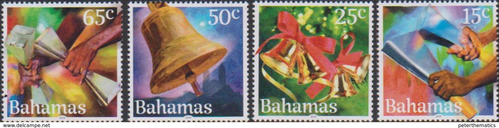 BAHAMAS, 2019,  MNH, CHRISTMAS, BELLS,4v - Christmas