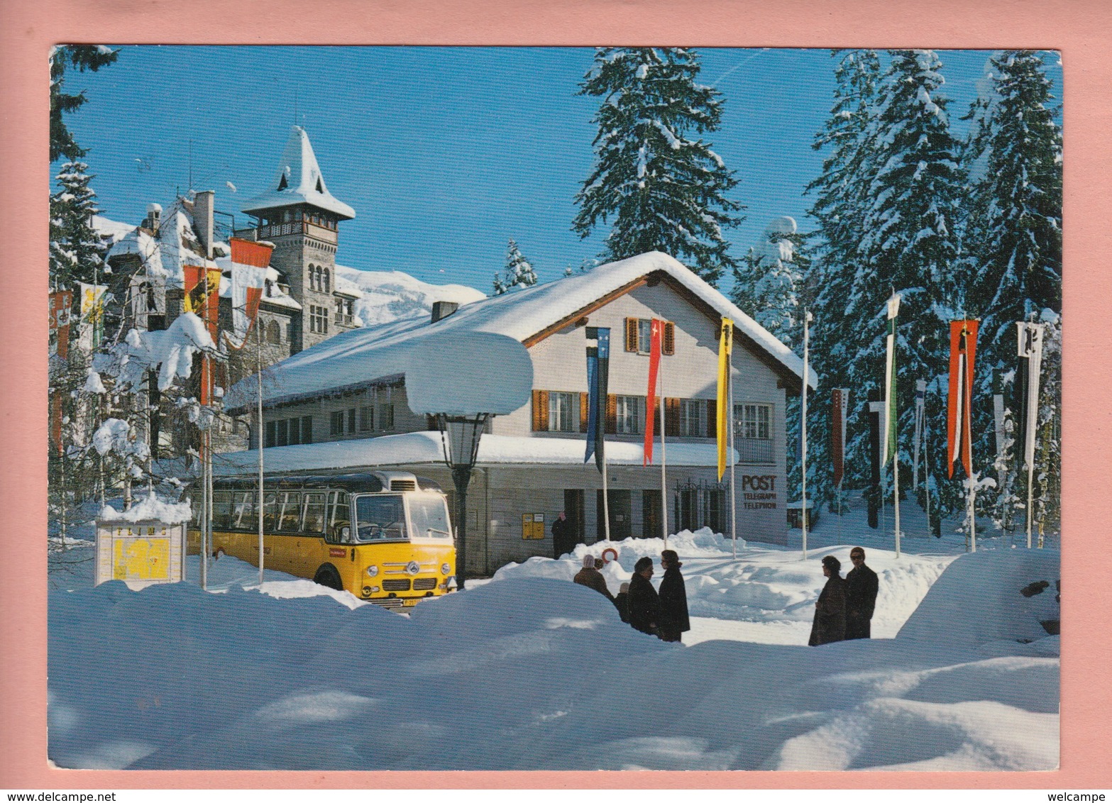 OUDE POSTKAART - ZWITSERLAND - SCHWEIZ - SUISSE -        POSTAUTO - FLIMS WALDHAUS - Flims