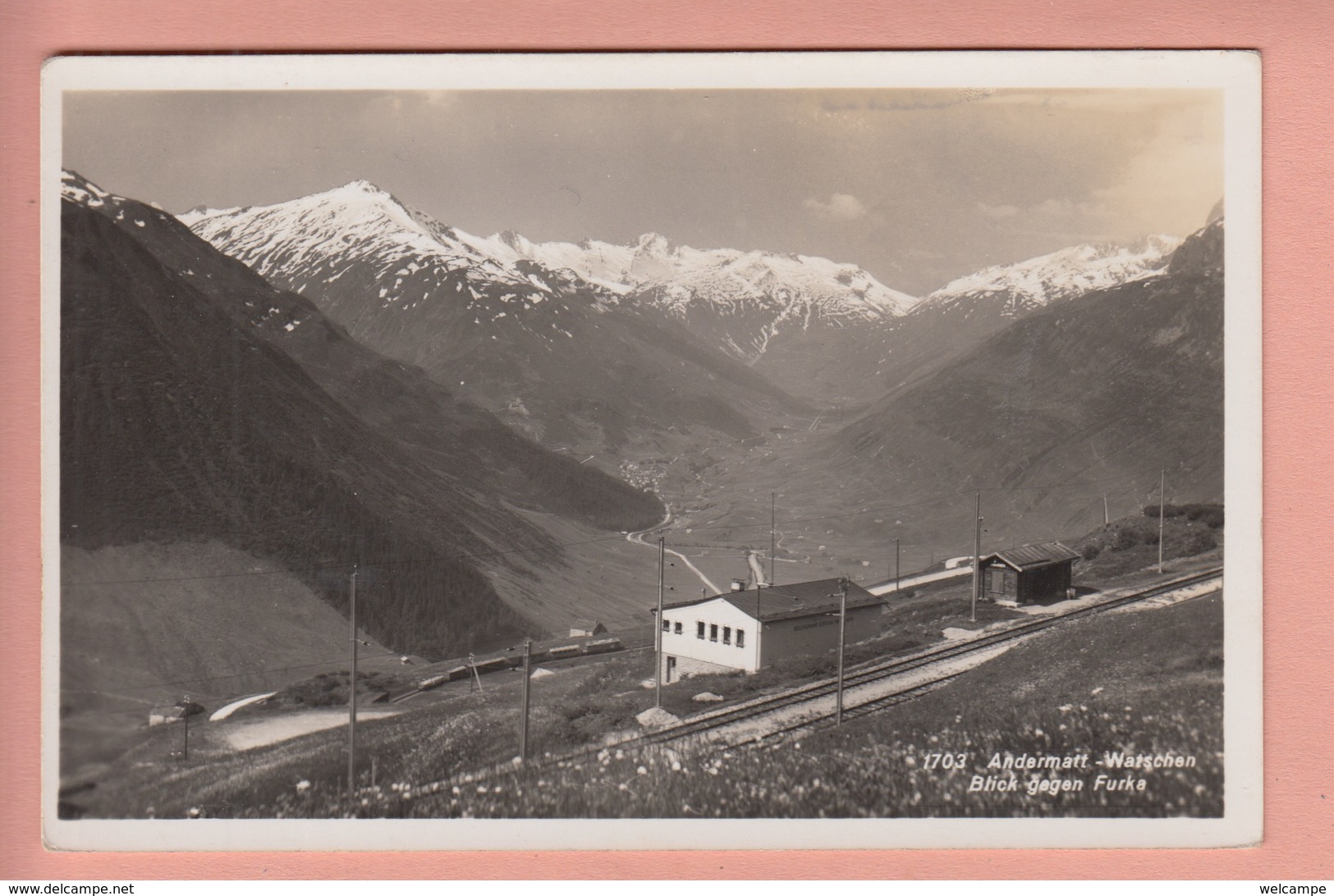 OUDE POSTKAART - ZWITSERLAND - SCHWEIZ - SUISSE -    ANDERMATT - WATSCHEN - STATION - BAHNHOF - TREIN - CHEMIN DE FER - Andermatt