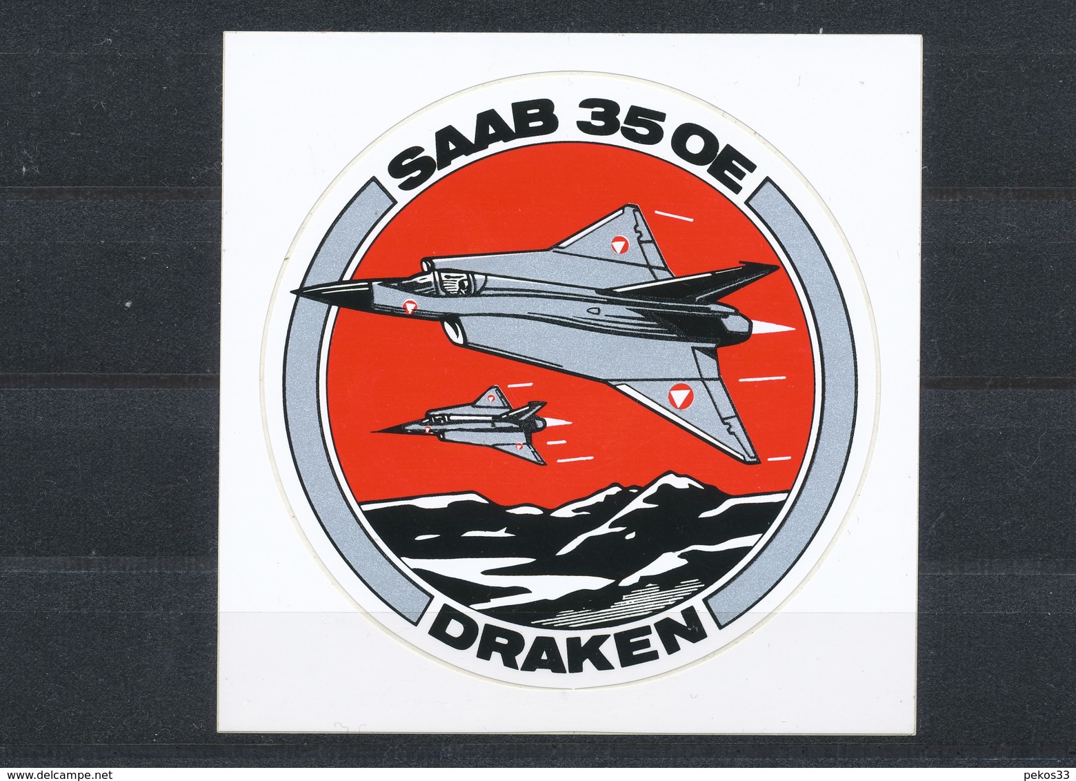 Vignette  Aufkleber  Saab 35 OE Draken - Vignetten (Erinnophilie)