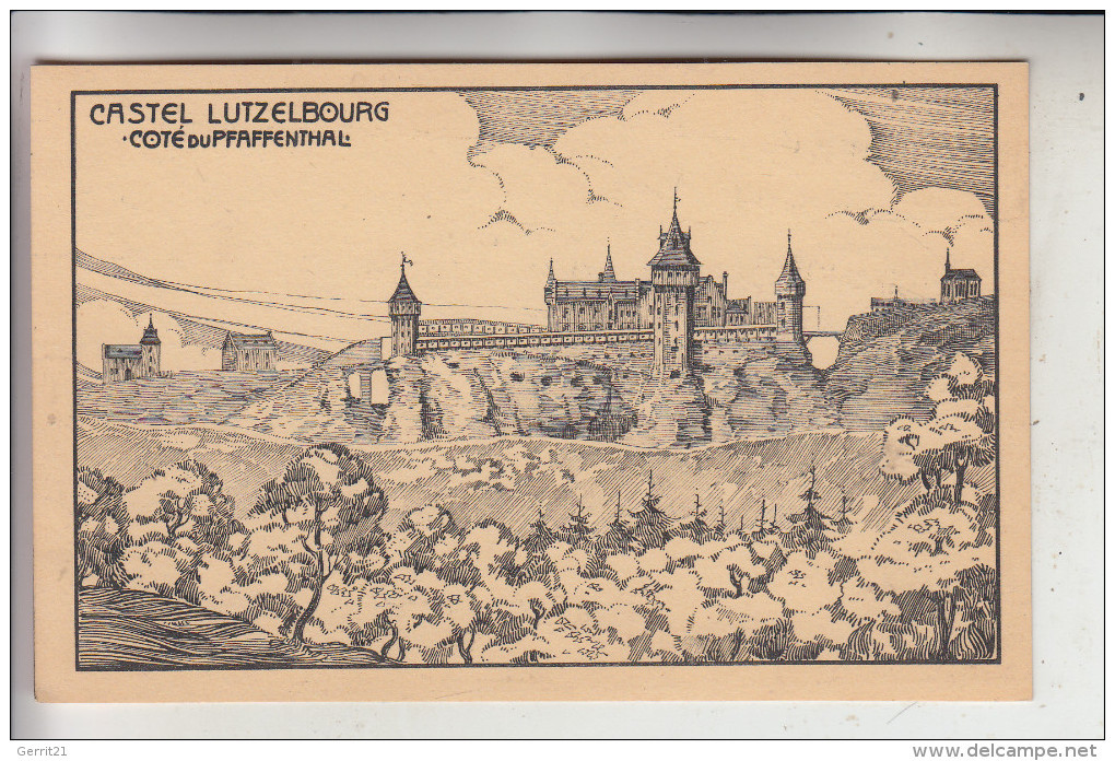 L 1000 LUXEMBURG Stadt, Cote Du Grund, Castel Lutzelbourg, Künstler-Karte - Luxemburg - Stadt