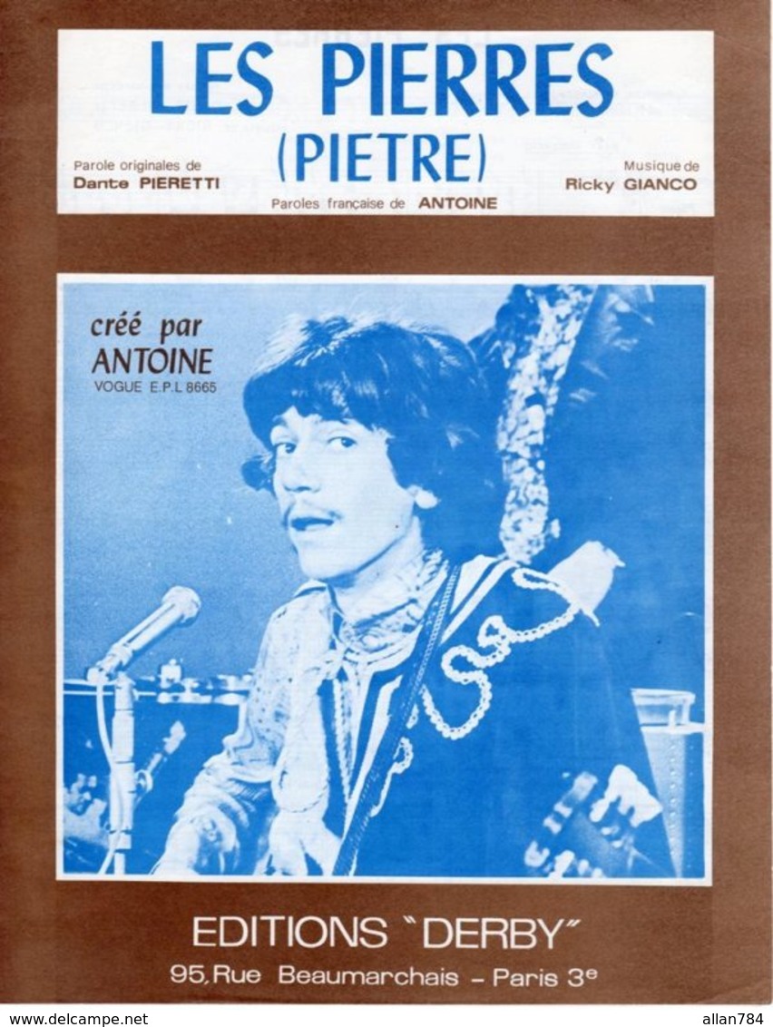 PARTITION FRANCO ITALIENNE LES PIERRES (PIETRE) PAR ANTOINE - 1967 - EXC ETAT COMME NEUF - - Altri & Non Classificati