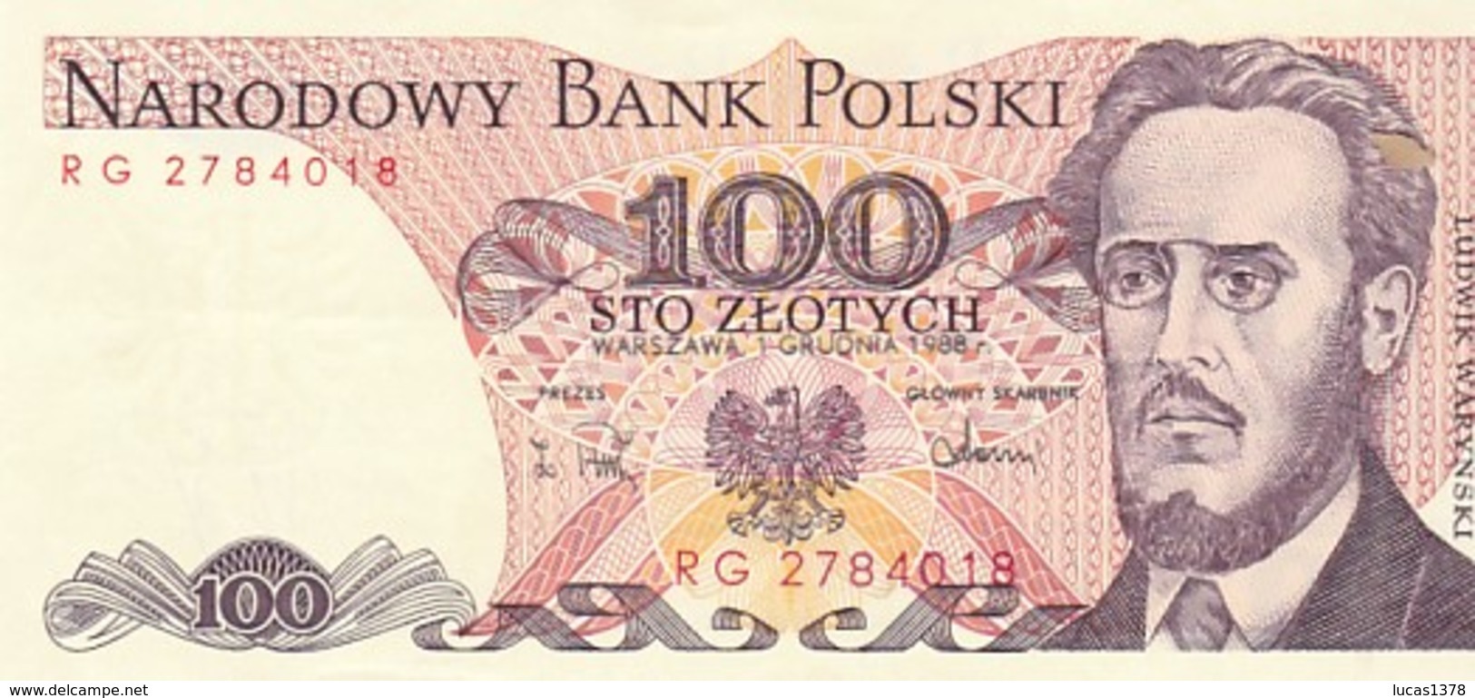 POLOGNE POLAND 100 Zlotych 1988 / TBE - Polonia