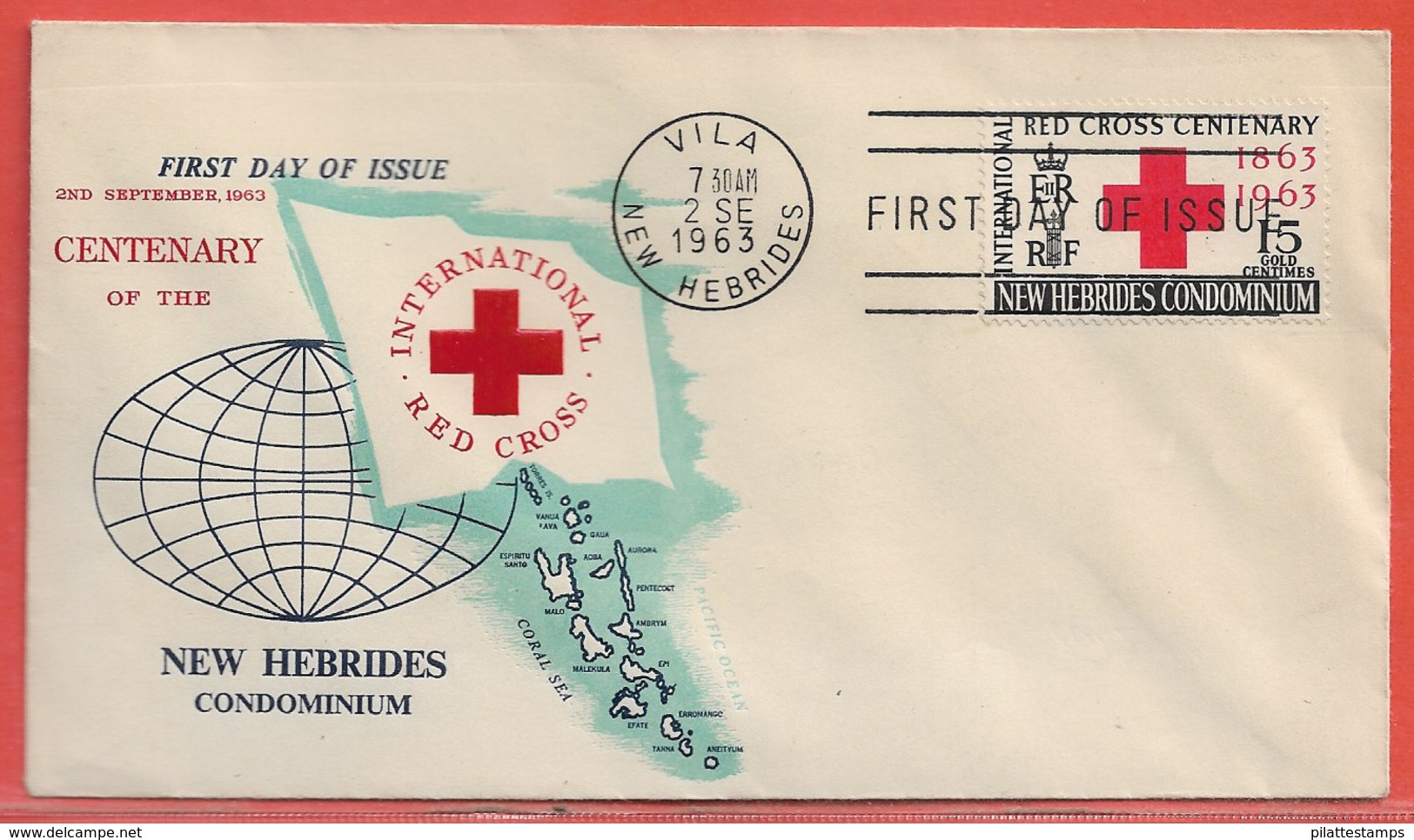 NOUVELLES HEBRIDES FDC DE 1963 DE VILA CROIX ROUGE - FDC