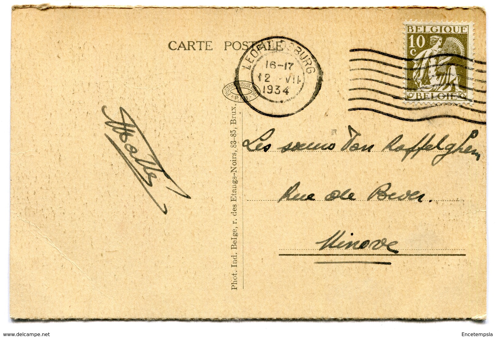 CPA - Carte Postale - Belgique - Bourg Léopold - Eglise Et La Poste - 1934 ( MF11291) - Leopoldsburg