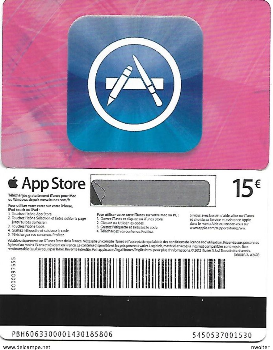 @+ Carte Cadeau - Gift Card : ITUNES - Apple ROSE (15 €). - Treuekarten