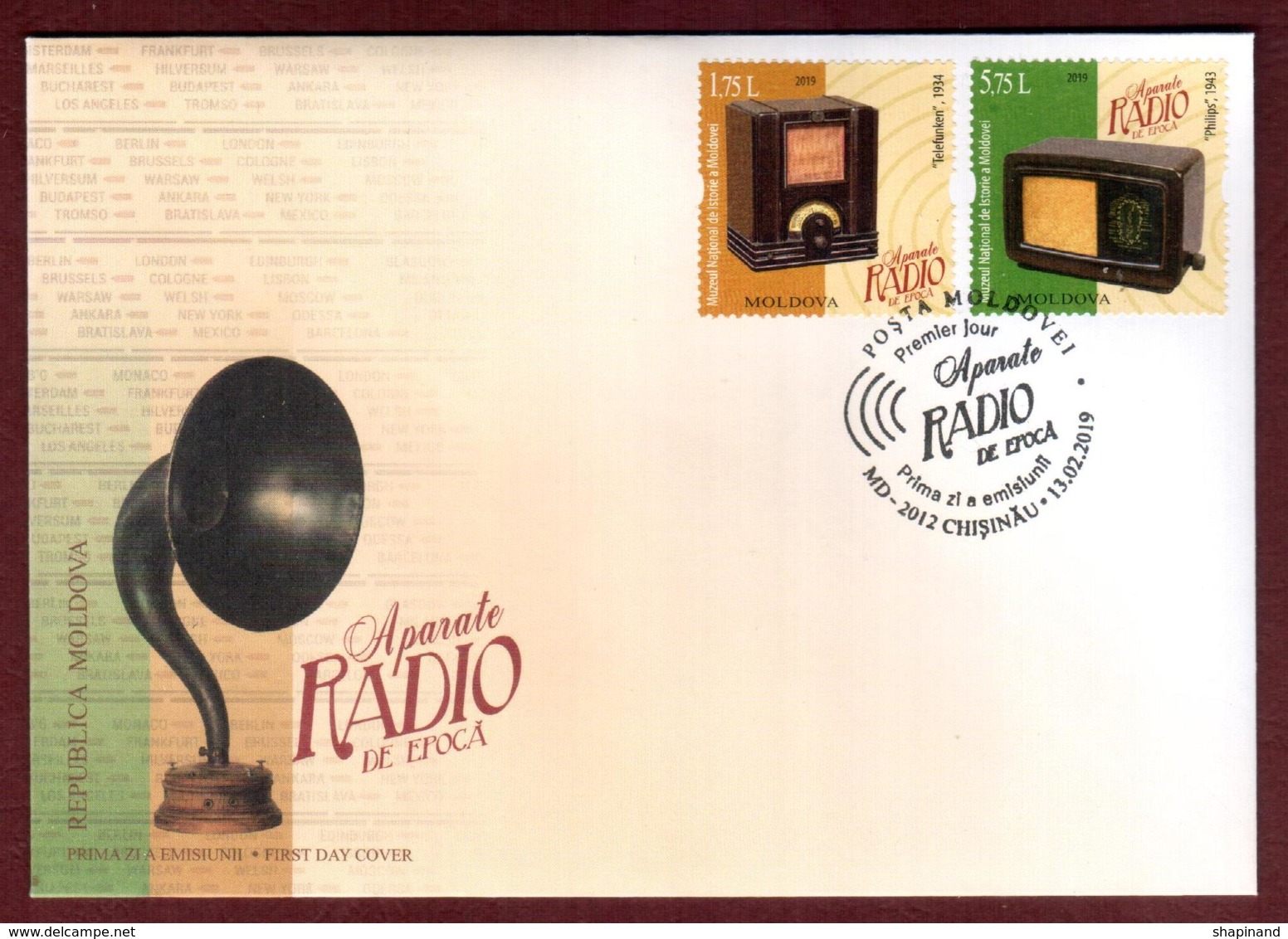 Moldova 2019 FDC "13th February Is International Radio Day. "From The History Of Radio Of The 30s And 40s" Quality:100% - Moldawien (Moldau)