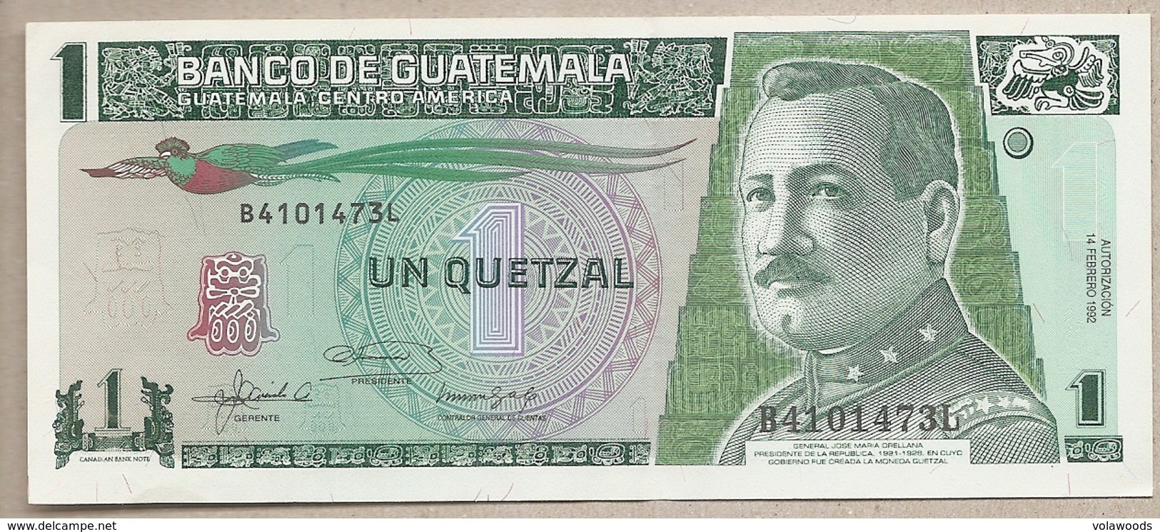 Guatemala - Banconota Non Circolata FDS Da 1 Quetzal P-73d - 1992 #18 - Guatemala