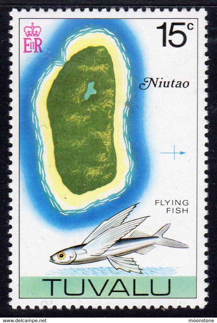 Tuvalu 1976 Map Of Niutao & Flying Fish Definitive 15c Value, MNH, SG 37 (BP2) - Tuvalu