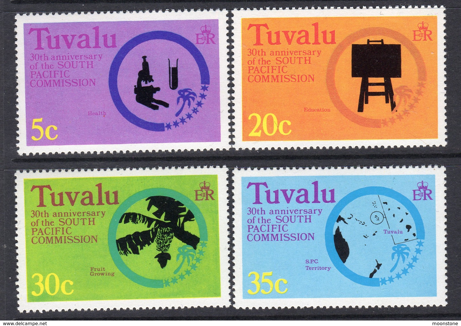 Tuvalu 1977 30th Anniversary Of S. Pacific Commission Set Of 4, MNH, SG 54/7 (BP2) - Tuvalu