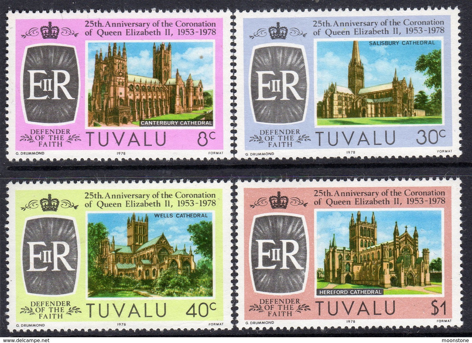 Tuvalu 1978 25th Anniversary Of Coronation Set Of 4, MNH, SG 89/92 (BP2) - Tuvalu