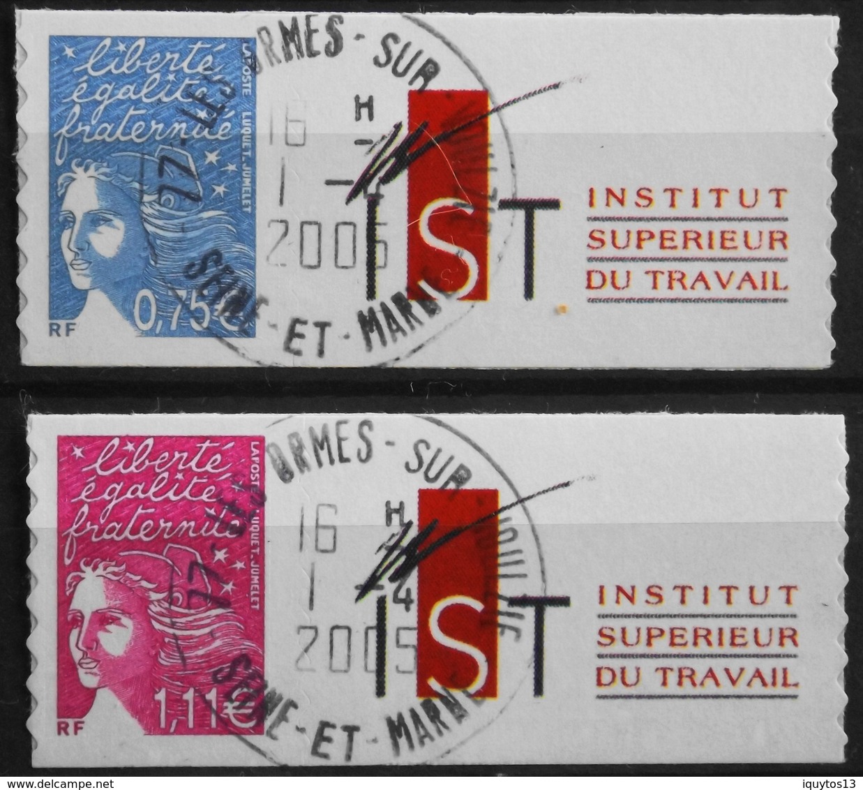 FR. 2004 - Marianne Du 14 Juillet N° 3729B/29D Avec Vignette Oblitérée - Autoadhésifs - P. Etat - Other & Unclassified