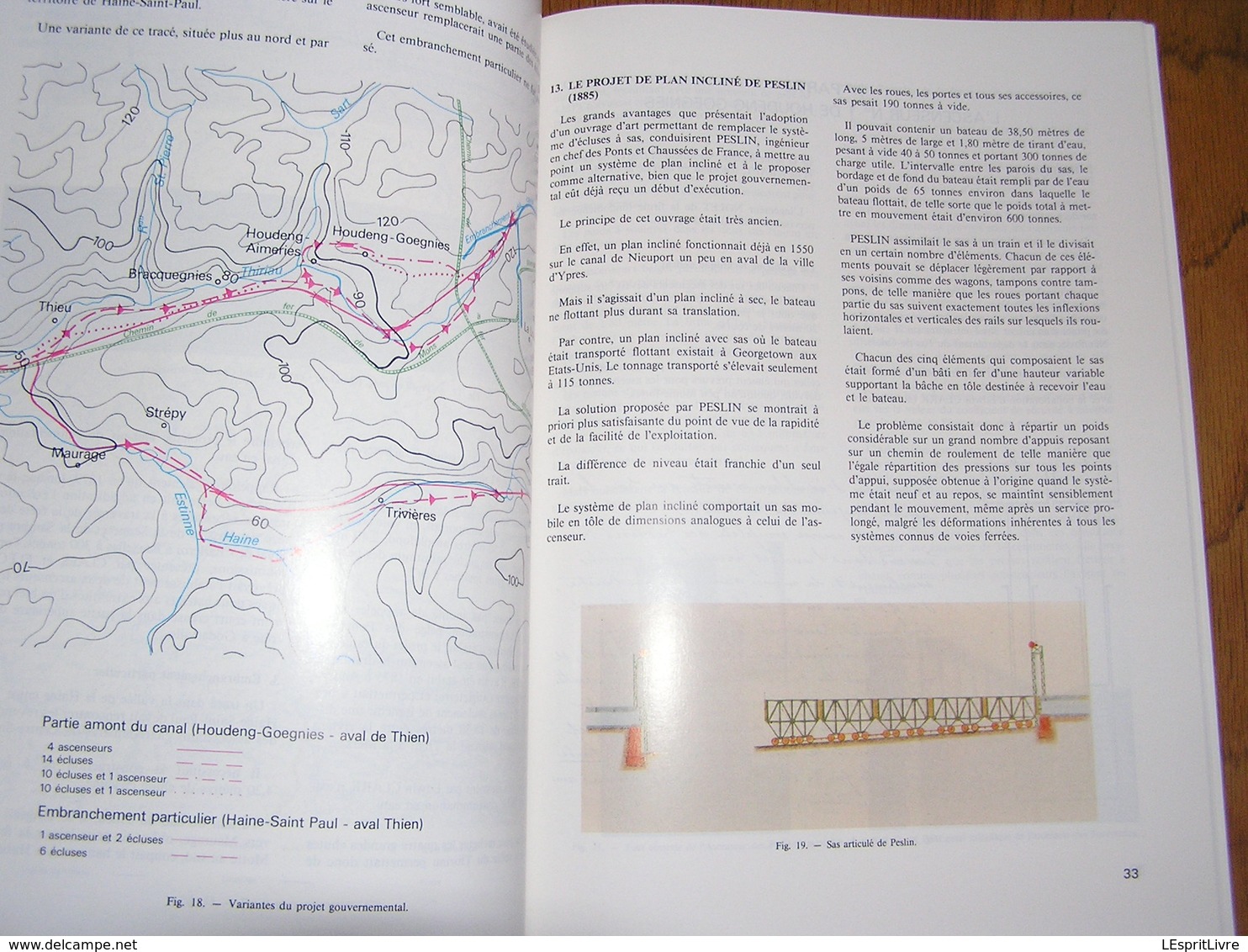 HISTOIRE DES VOIES NAVIGABLES Le Canal du Centre Régionalisme Ecluse Batelerie Projet Vifquain Hageau Peslin Houdeng