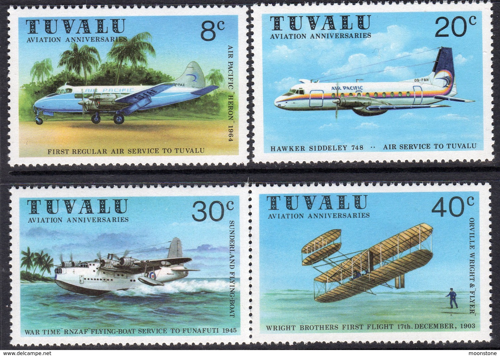 Tuvalu 1980 Aviation Commemorations Set Of 4, MNH, SG 153/6 (BP2) - Tuvalu