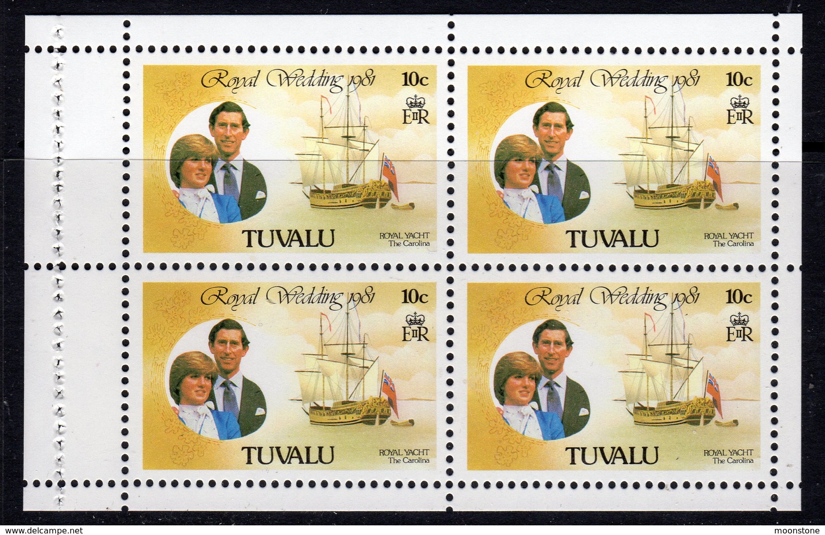 Tuvalu 1981 Royal Wedding 10c Booklet Pane, MNH, SG 175a (BP2) - Tuvalu