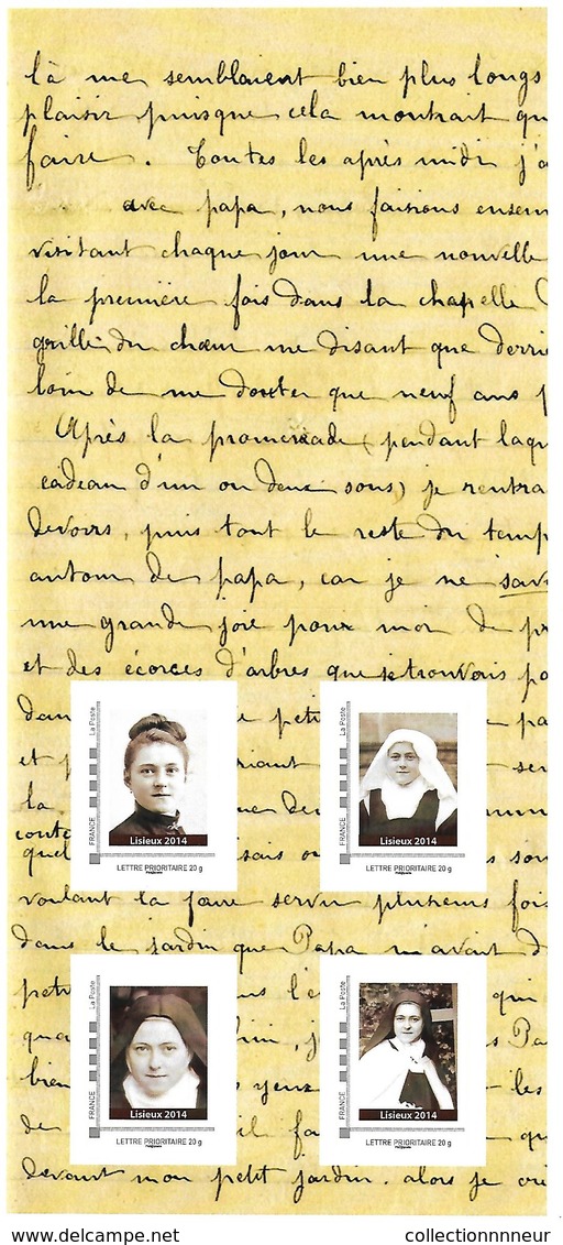 FRANCE CARNET COLLECTOR STE THERESE DE LISIEUX NON PLIE TB VOIR SCANS - Collectors