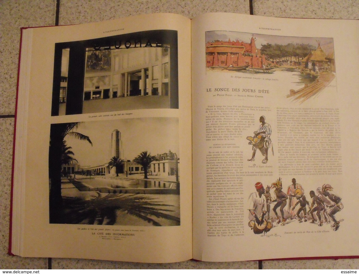 album de l'exposition coloniale de Paris - 1931. l'illustration. nombreuses photos + dessins aquarelle. belle reliure