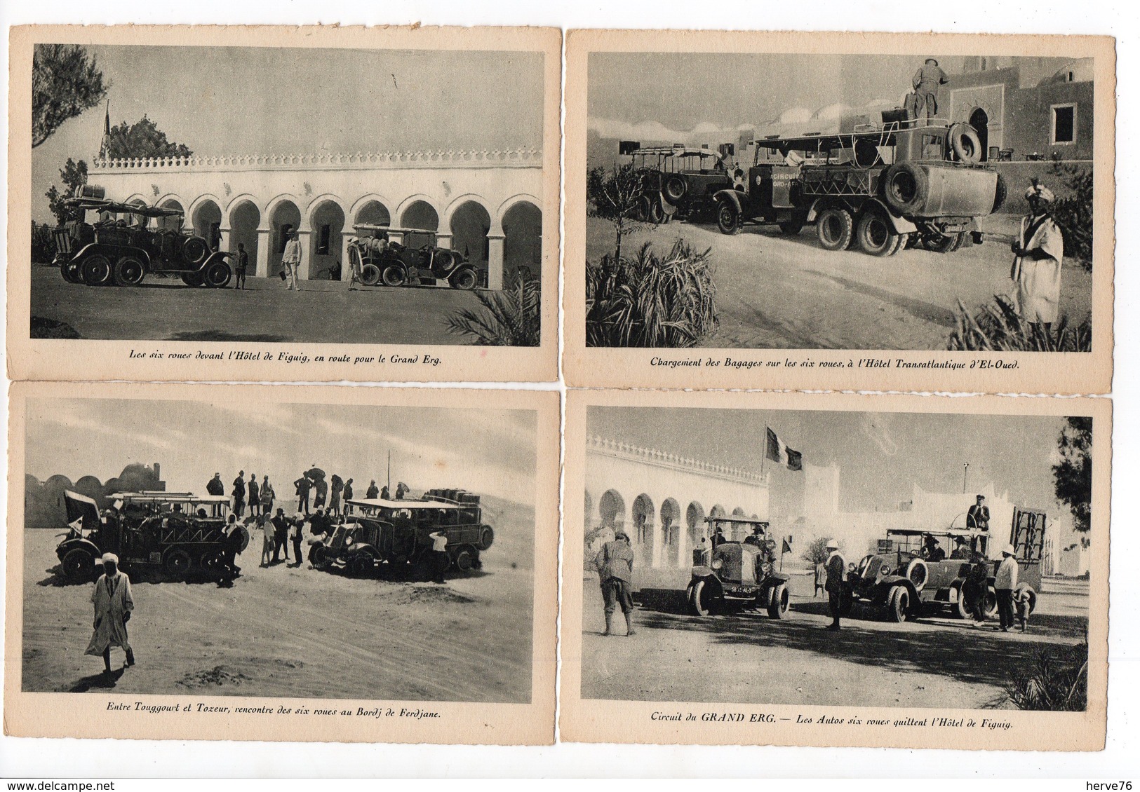 TUNISIE - Lot 12 CPA - Expédition Touggourt - Tozeur - El Oued - Renault - Circuit Du Grand Erg - Tunisie