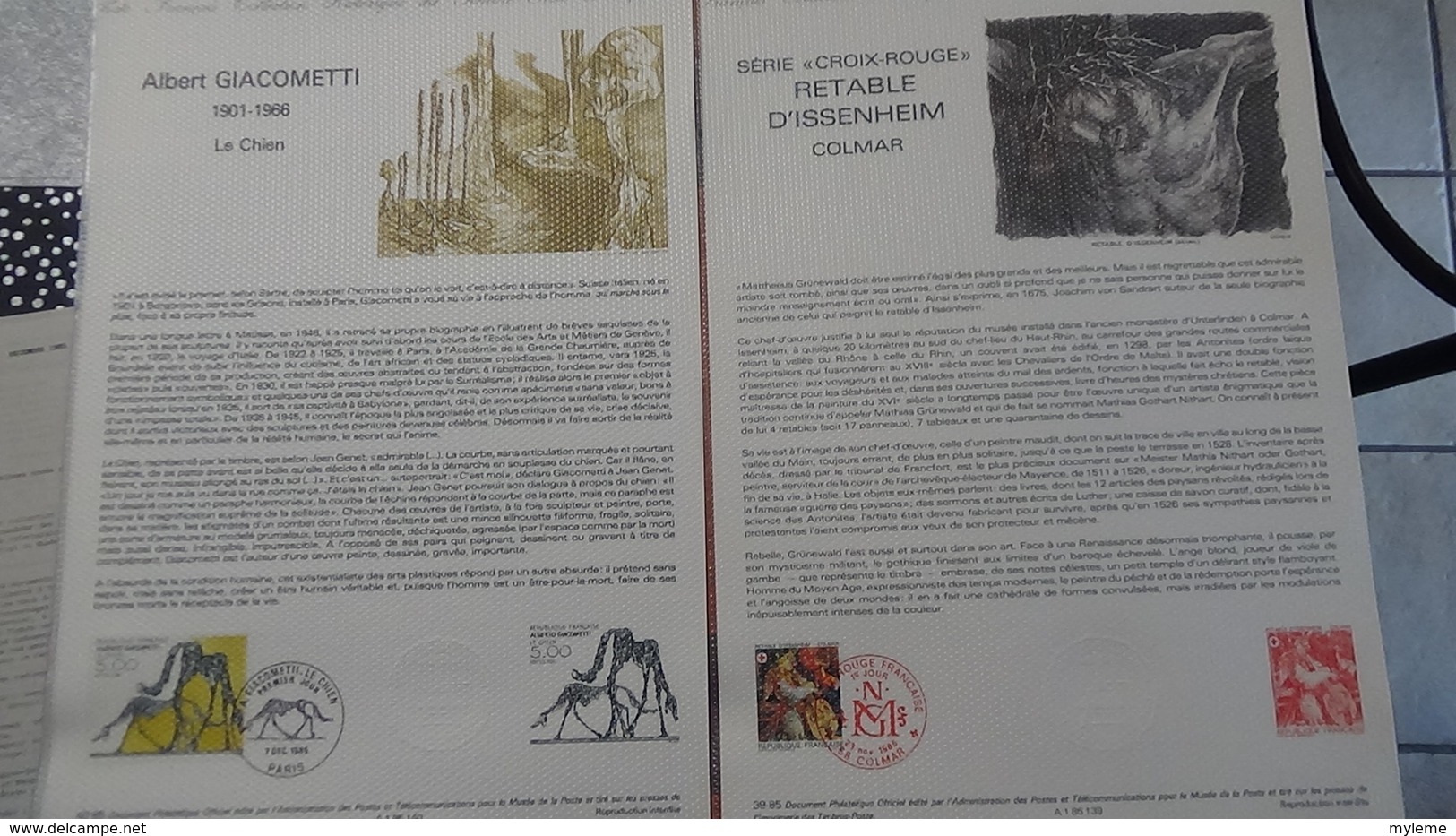 Lot de 34 documents philatéliques de 1985 Côte catalogue 2003 : 391 euros.PORT 8.95€ OFFERT. A saisir !!!