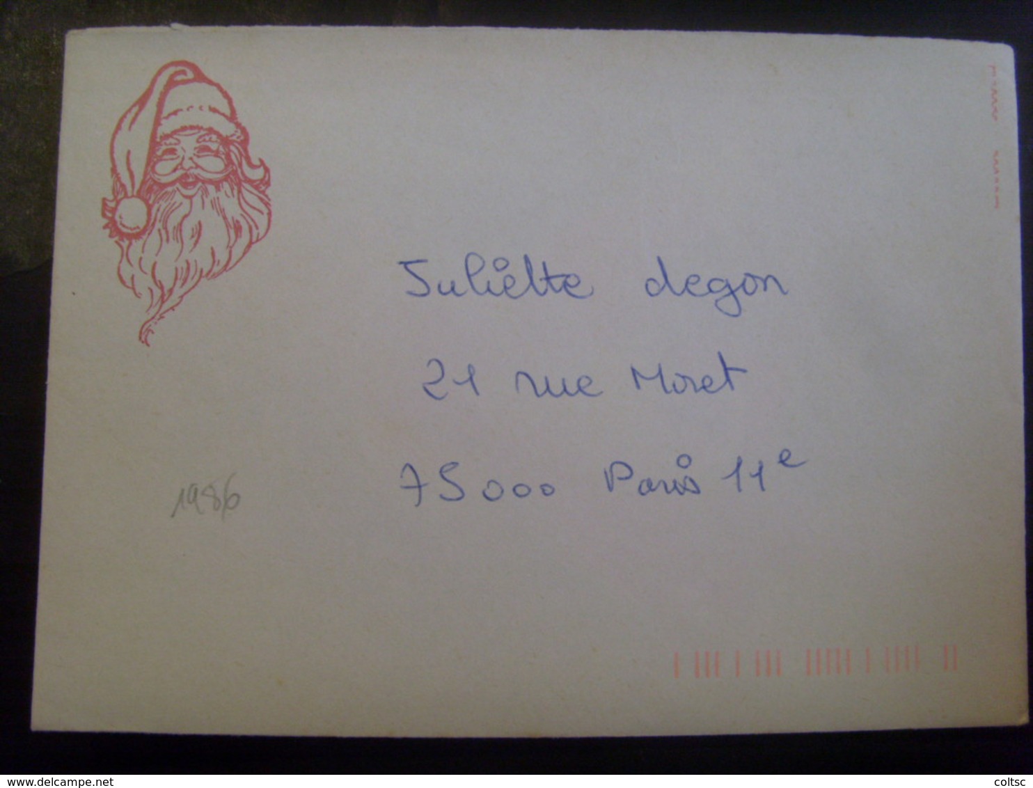 18147- Lettre Père Noël De Libourne + Carte 1986, Circulée - Christmas