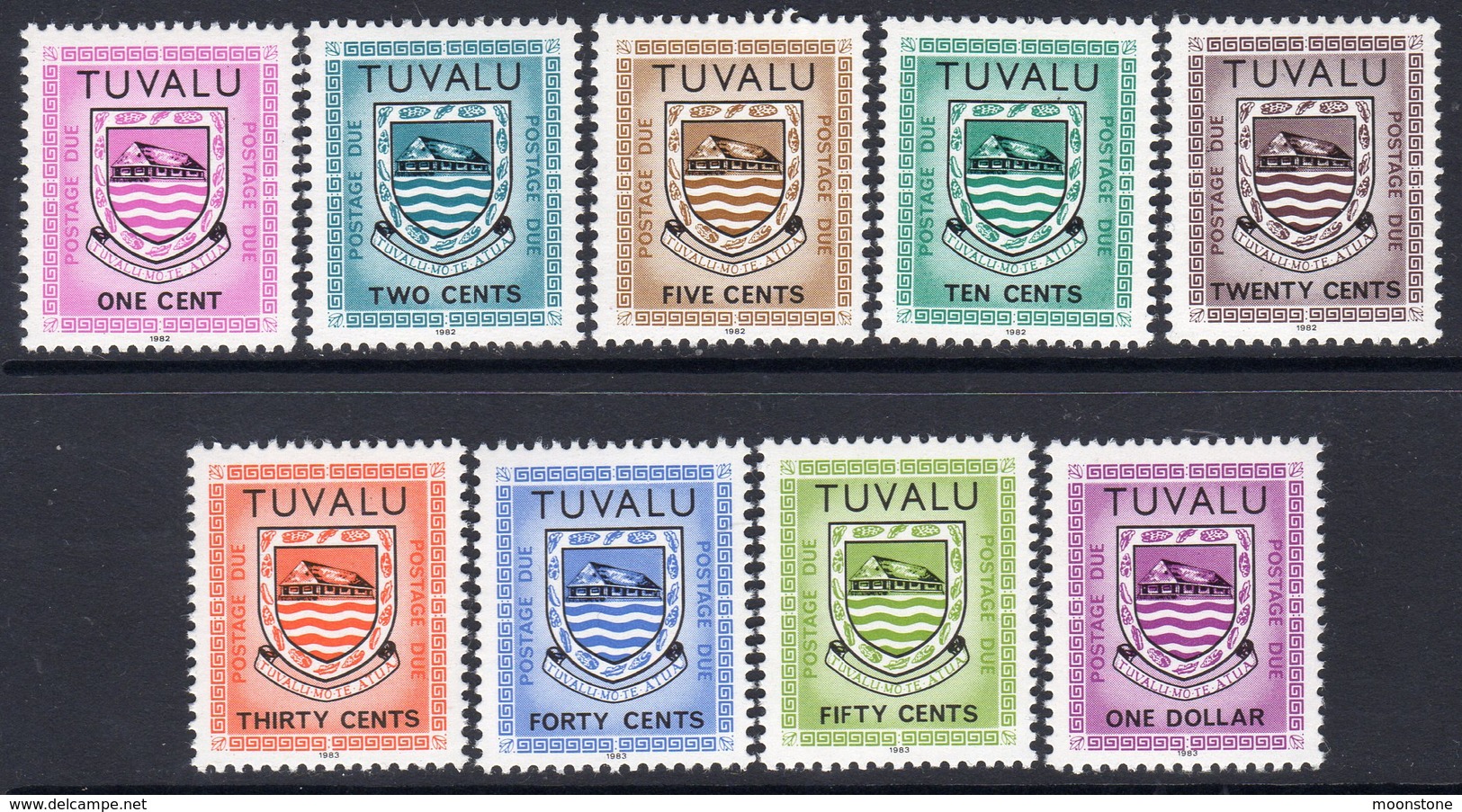 Tuvalu 1982-3 Postage Dues Set Of 9, With Imprint Dates, MNH, SG D10/18 (BP2) - Tuvalu