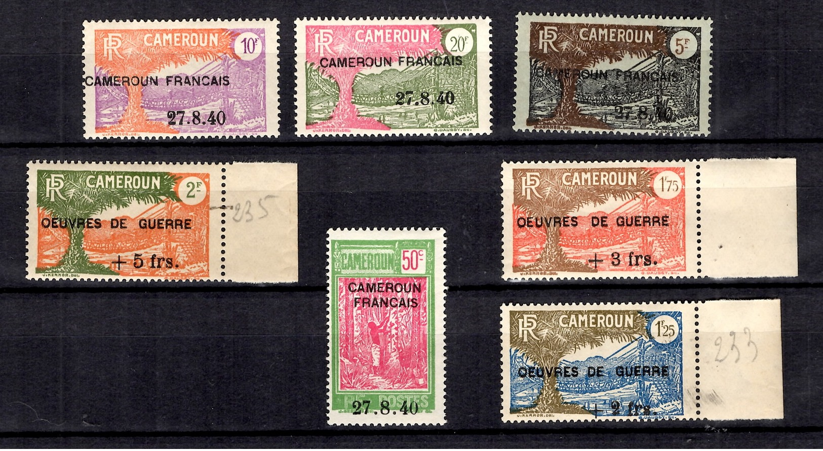 Cameroun France Libre Maury N° 160/163 Et 191/193 Neufs ** MNH. B/TB - Neufs