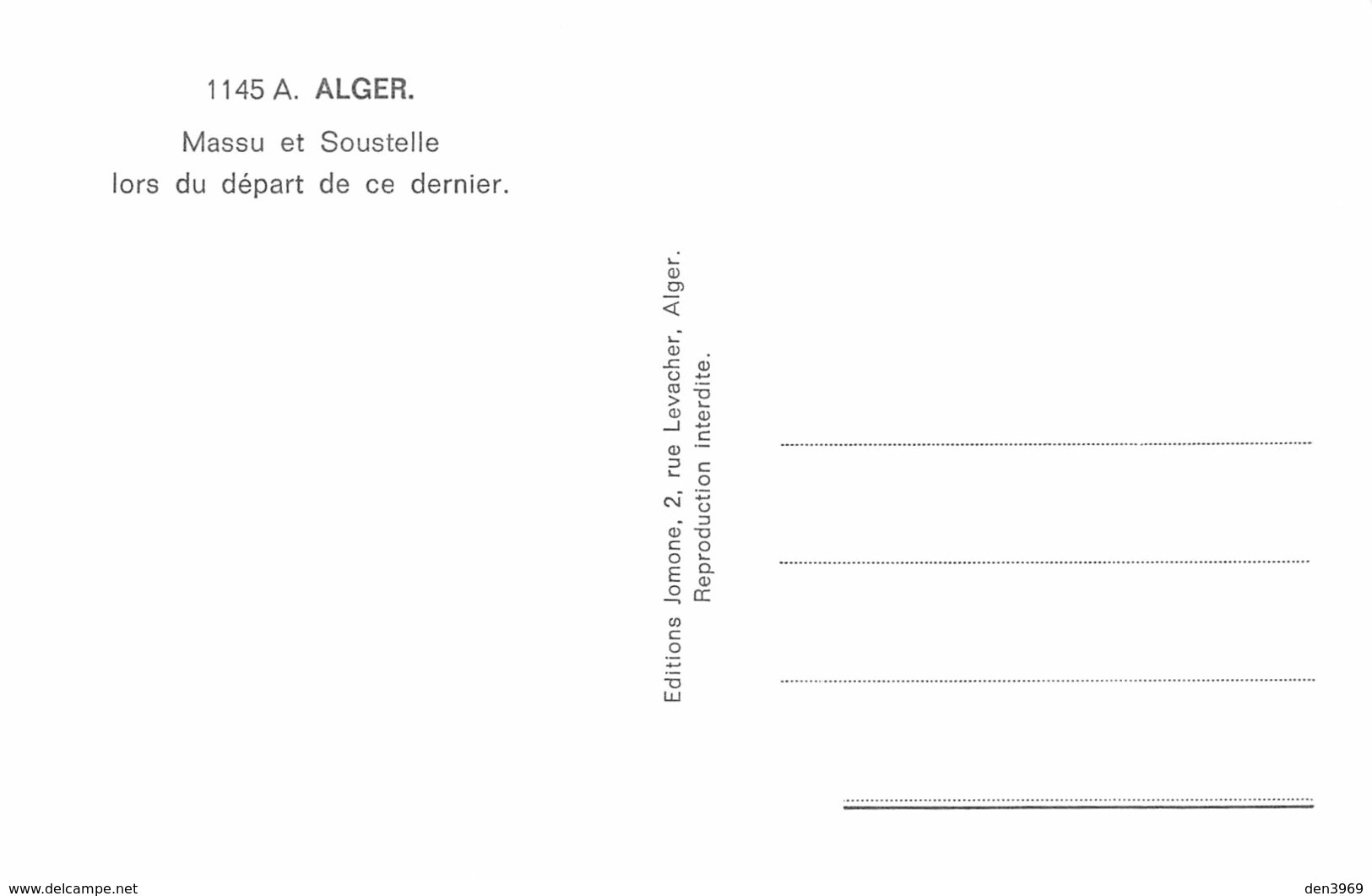 Putsch D'ALGER Ou Coup D'Etat Du 13 Mai 1958 - Le Général Massu Et Soustelle Lors Du Départ De Ce Dernier - Algiers