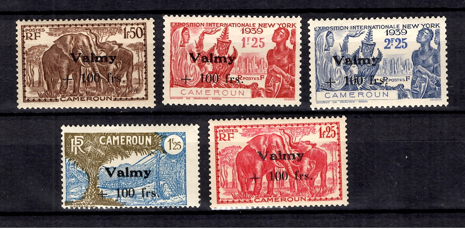 Cameroun France Libre Valmy Maury N° 221/225 Neufs ** MNH. B/TB - Neufs