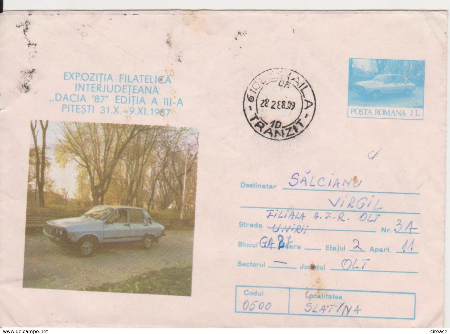 AUTO CARS DACIA 1300 ROMANIA STATIONERY - Bus