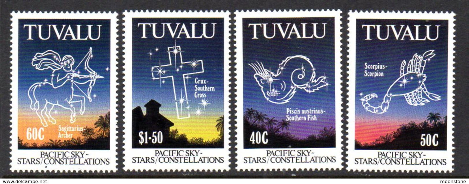 Tuvalu 1992 Pacific Star Constellations Set Of 4, MNH, SG 621/4 (BP2) - Tuvalu