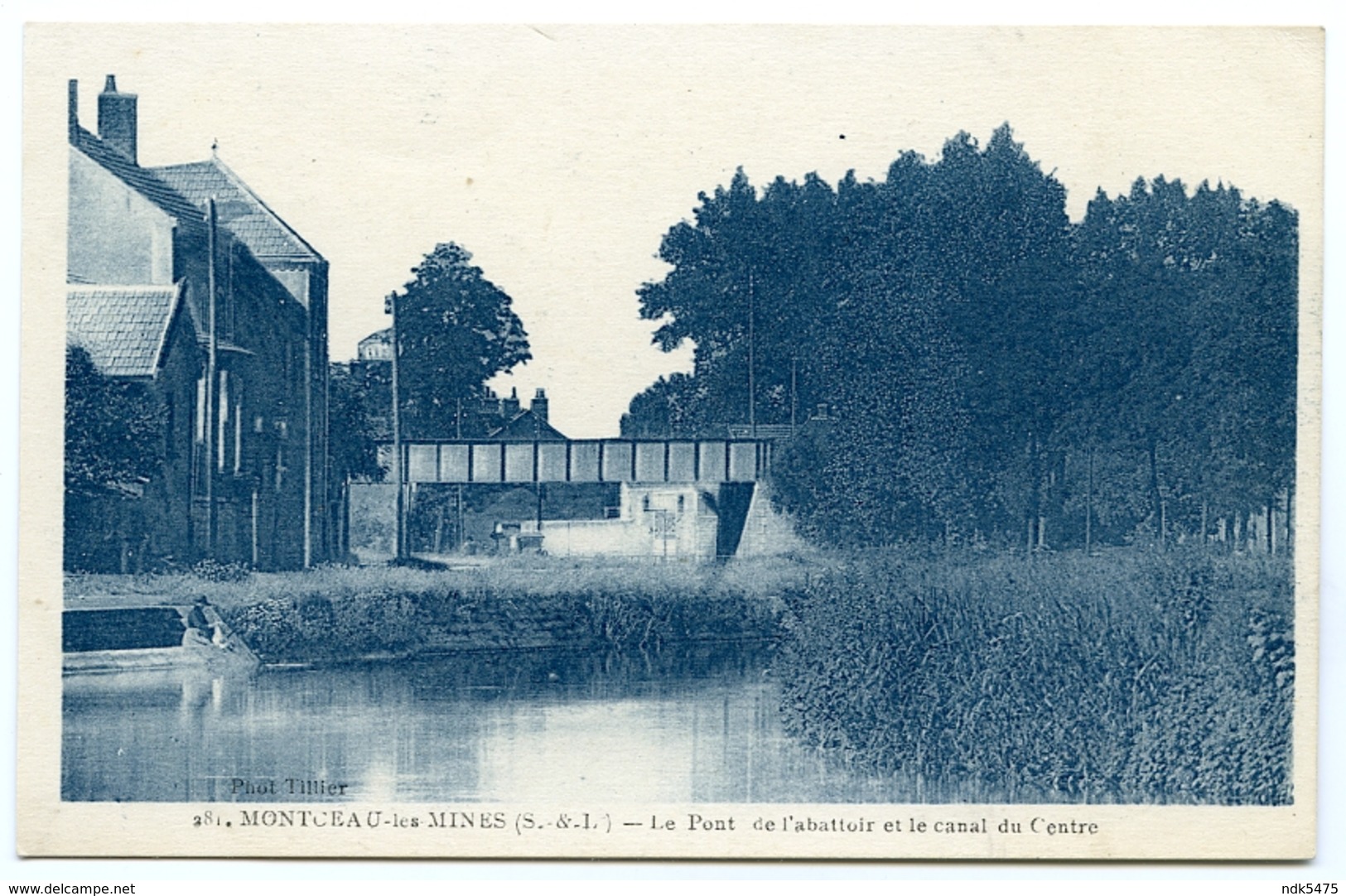 71 : MONTCEAU LES MINES - LE PONT DE L'ABATTOIR ET LE CANAL DU CENTRE - Montceau Les Mines