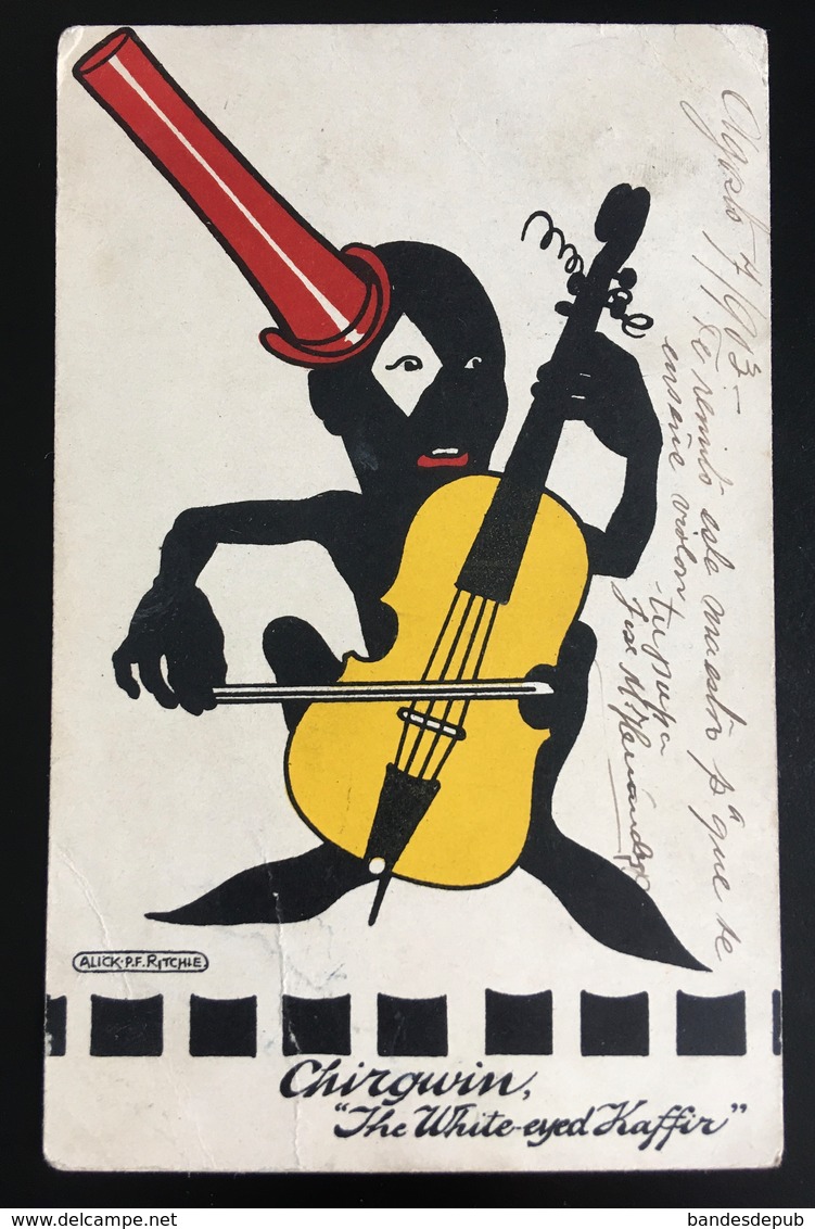 Alick Ritchie LONDON Belle CPA 1903 Musicien Noir Violoncelle Jazz Art DECO - Altri & Non Classificati