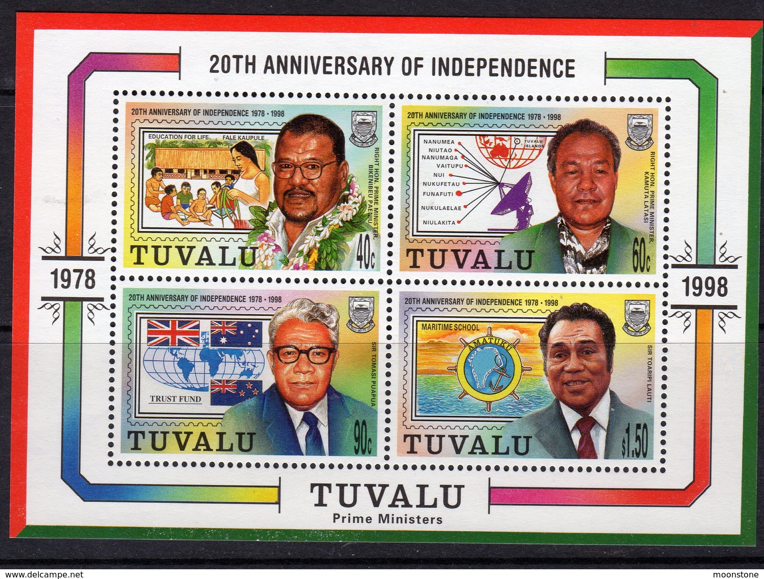Tuvalu 1998 20th Anniversary Of Independence MS, MNH, SG 821 (BP2) - Tuvalu