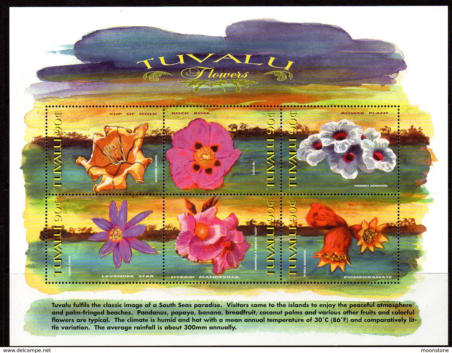 Tuvalu 1999 Flowers, 2 X Sheetlets Of 6, MNH, SG 851/62 (BP2) - Tuvalu