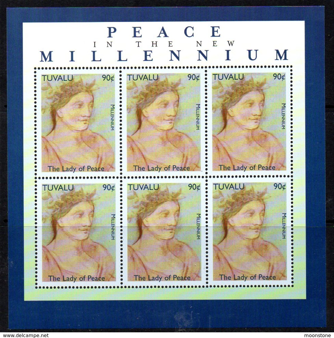 Tuvalu 1999 Millenium, Allegories Of Peace, 2 X Sheetlets, MNH, SG 864/70 (BP2) - Tuvalu
