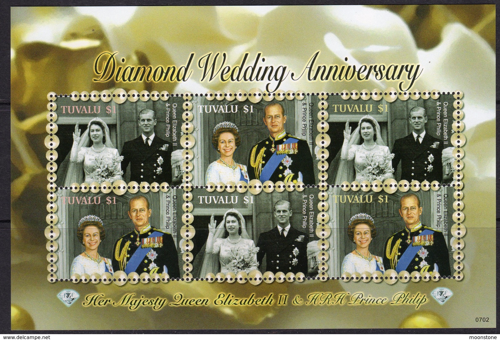 Tuvalu 2006 Royal Diamond Wedding Anniversary Sheetlet, MNH, SG 1240a (BP2) - Tuvalu