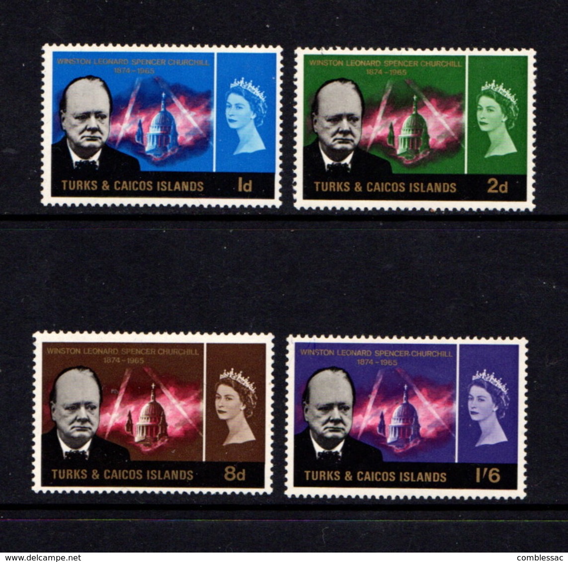 TURKS  AND  CAICOS  ISLANDS    1966    Sir  Winston  Churchill    Set  Of  4    MH - Turks And Caicos