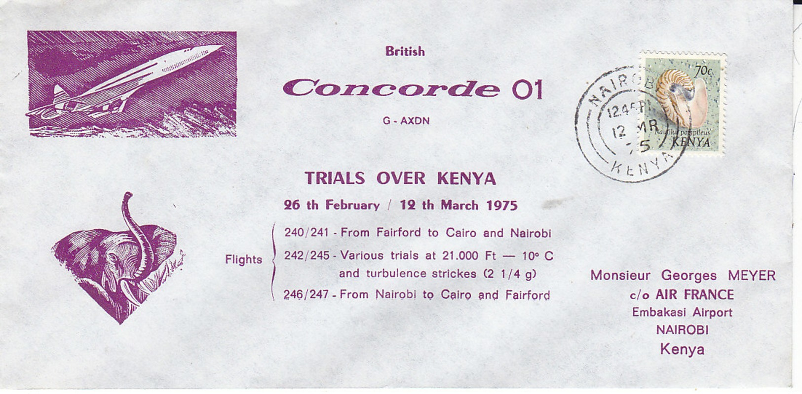 Concorde , Trials Over Kenya, 1975 - Kenia (1963-...)