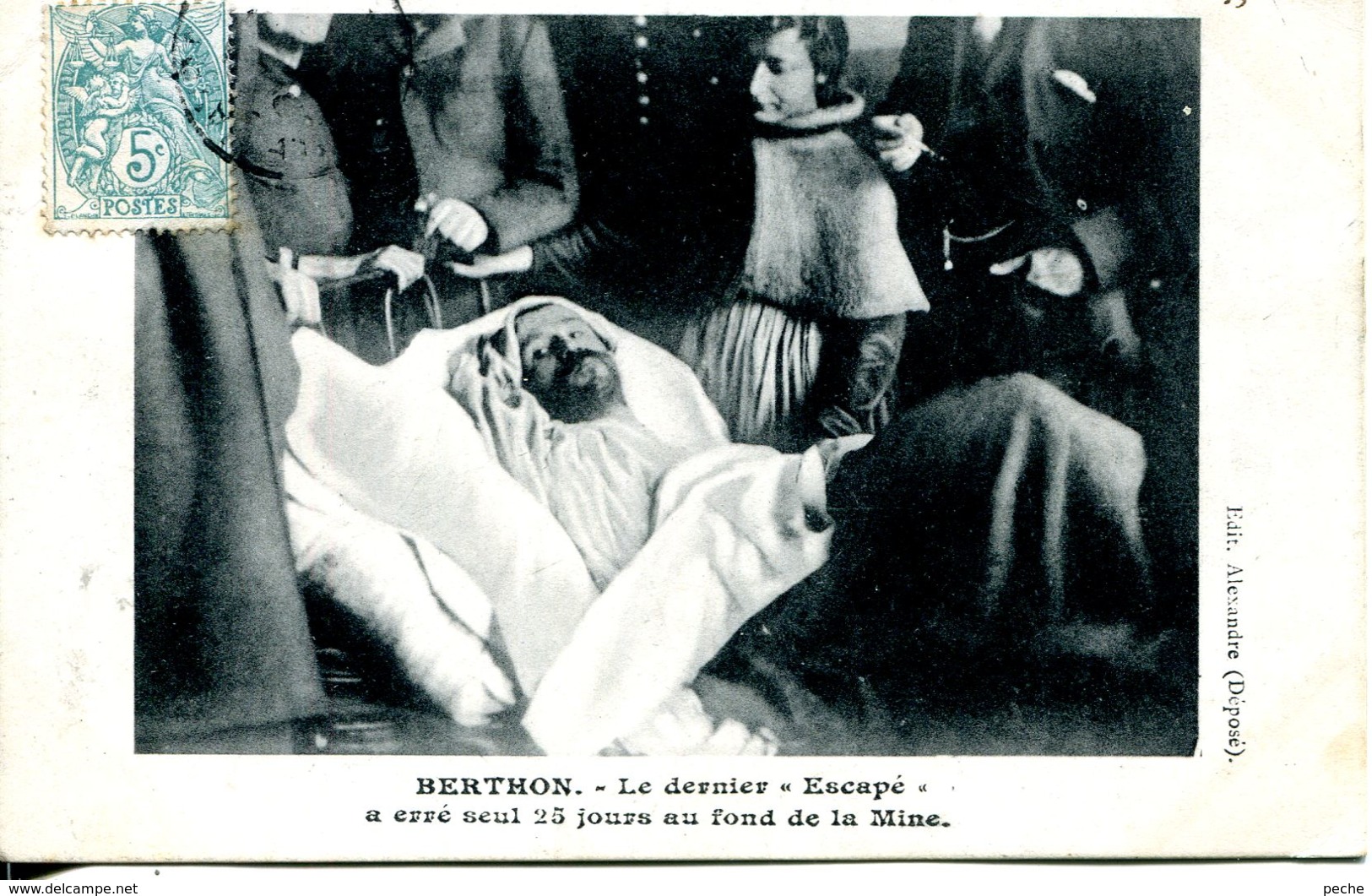 N°1844 T -cpa Berthon -le Dernier Rescapé- Aérré Seul 25 Jours Au Fond De La Mine- - Mineral