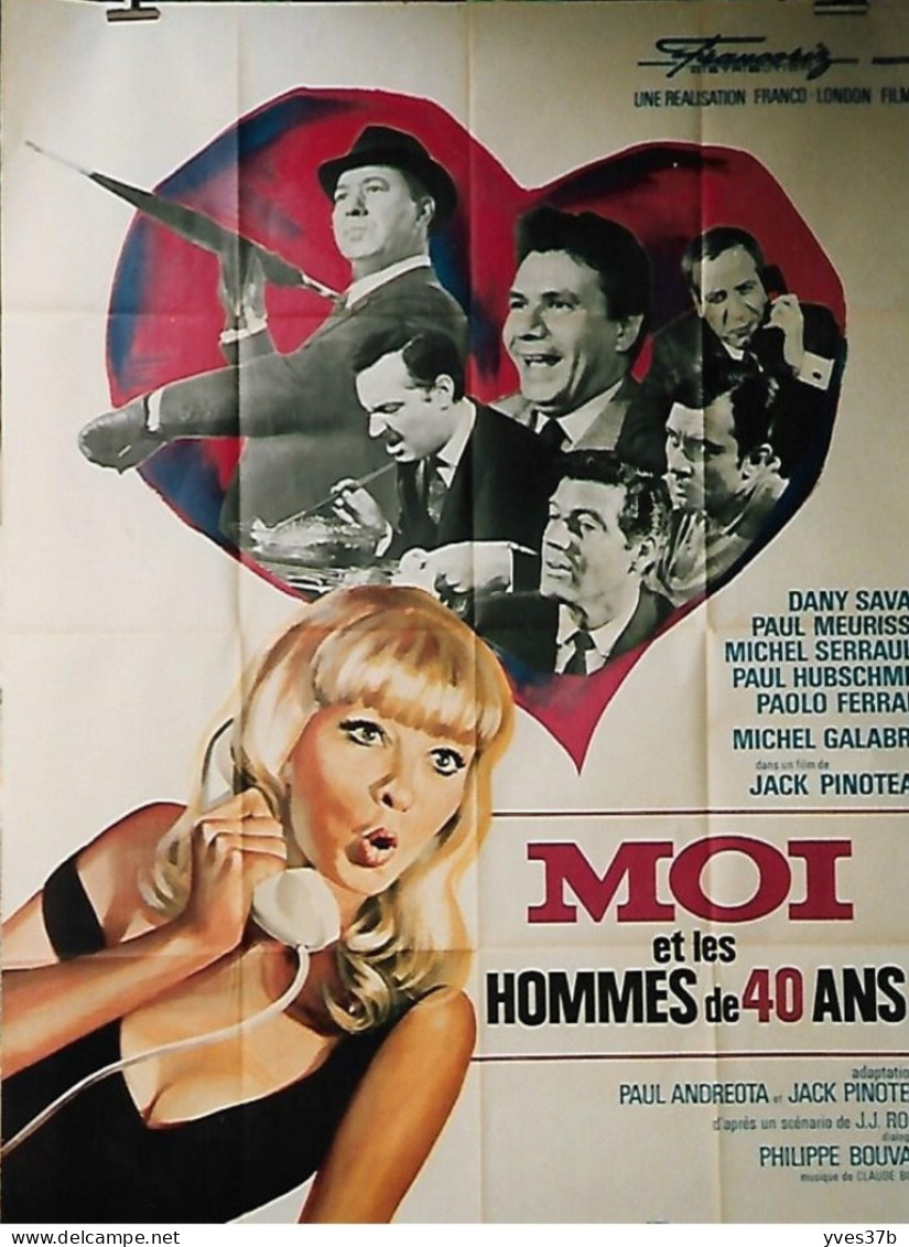 Moi Et Les Hommes De 40 Ans P. Meurisse, M. Serrault..1965 -affiche 120x160 -TTB - Manifesti & Poster