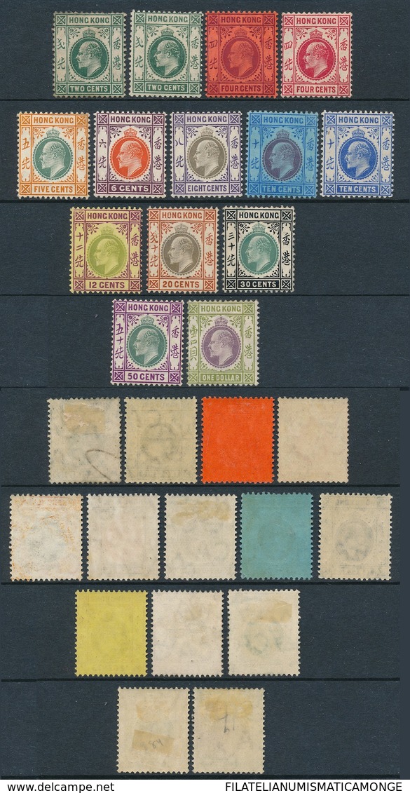 Hong Kong Eduardo VII 1904-09 / Serie Corta Hasta El 1 $ / 13 Sellos / Valor Ca - Nuevos